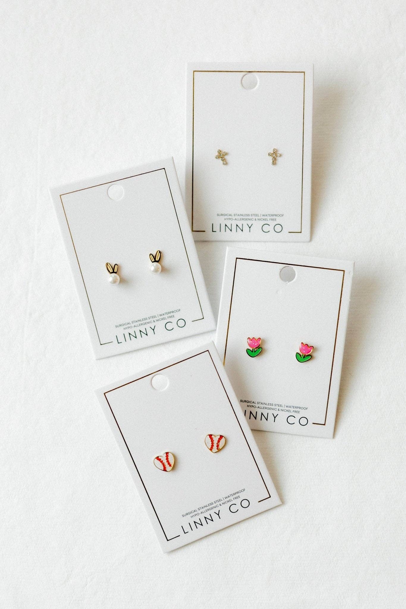 Screwback Stud Earrings - Baseball