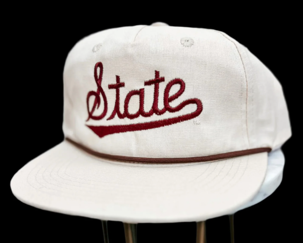State Script Rope Cap-Cream