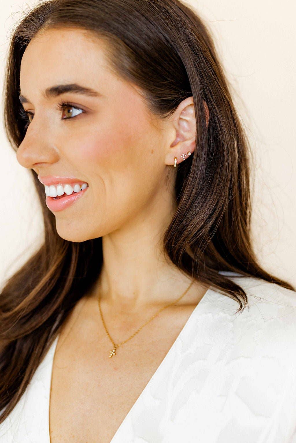Screwback Stud Earrings - Micro Cooper Clear Gold