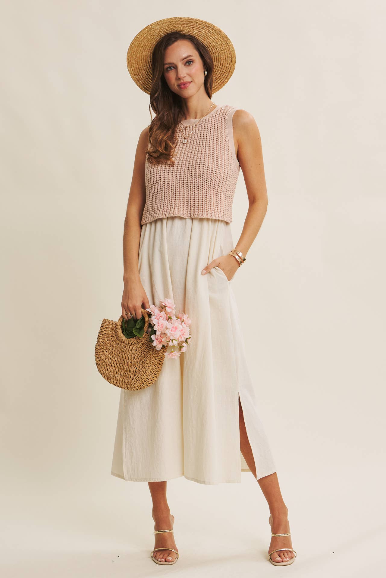 Chunky Sweater Twofer Dress
