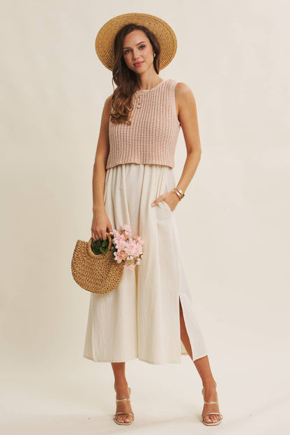 Chunky Sweater Twofer Dress