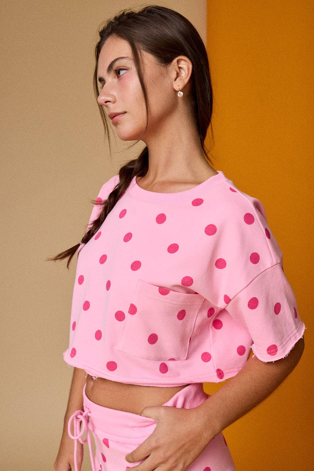 Polka Dot Crop Top & Skorts Set