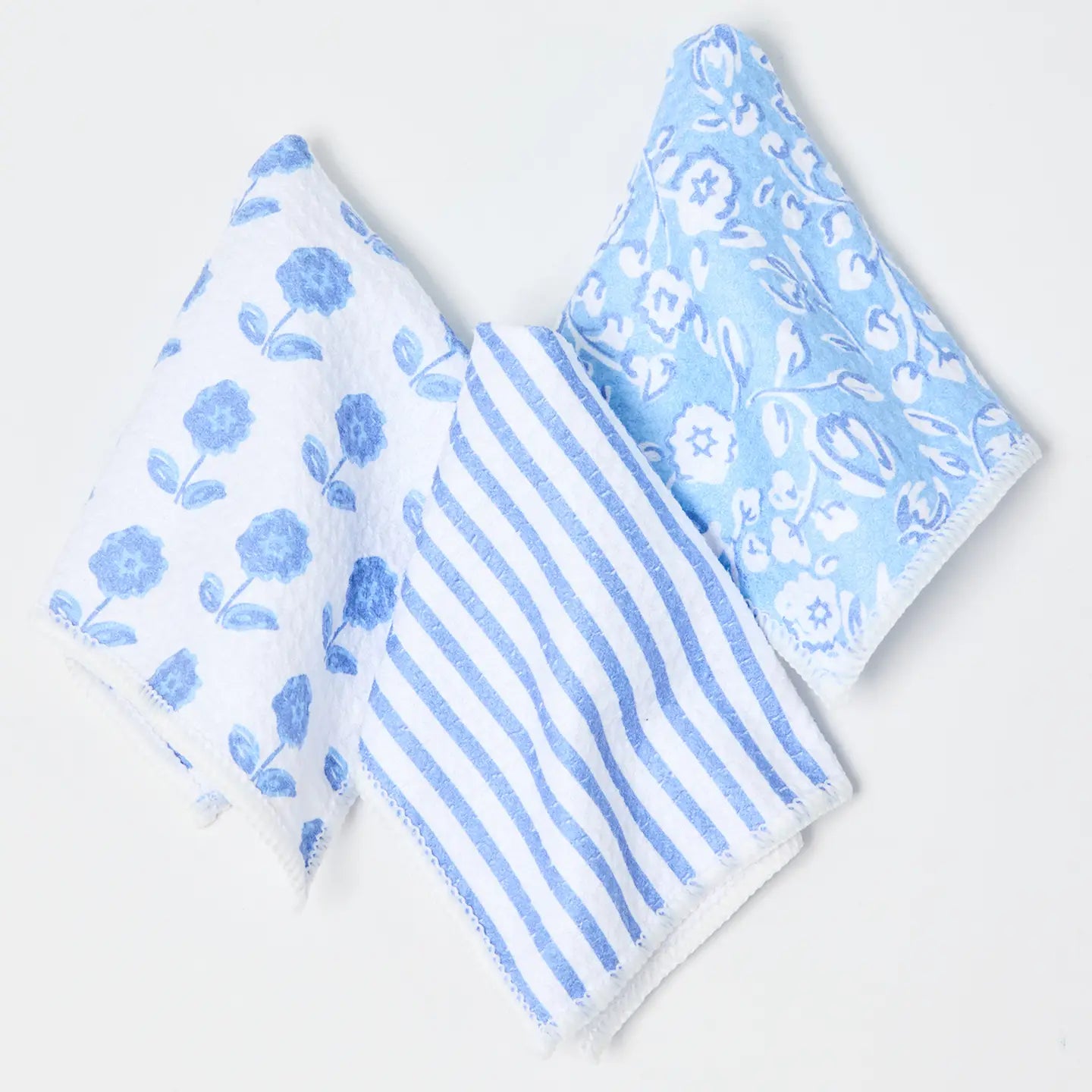 Quick Dry Dish Towel Set Meadow Line Blu
