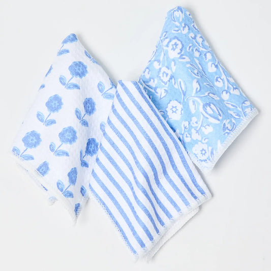 Quick Dry Dish Towel Set Meadow Line Blu