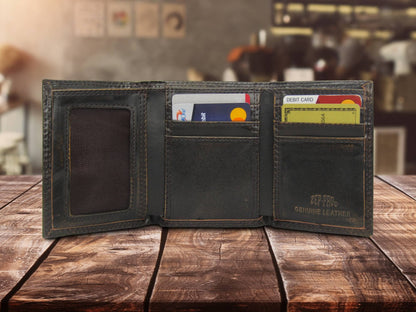 Ole Miss Rebels Burnished Leather Trifold Wallet