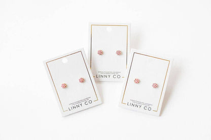 Screwback Stud Earrings - Alli Pink