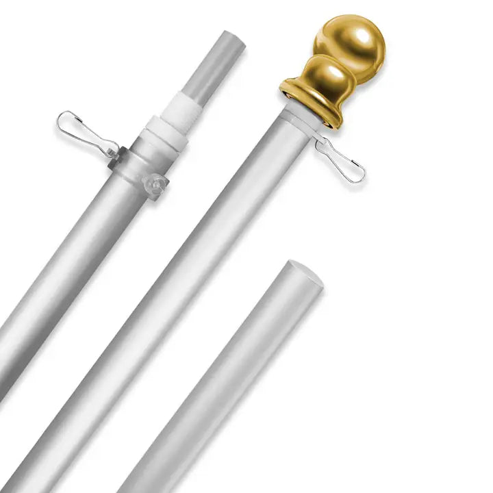 6ft Spinning Stabilizer Flag Pole (Silver)