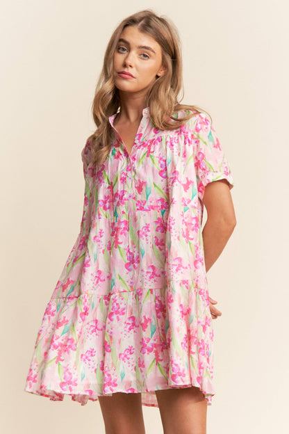 Floral Print Multi-color Mini Dress