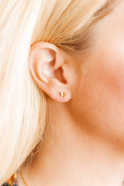Screwback Stud Earrings - Billie Butterfly Gold