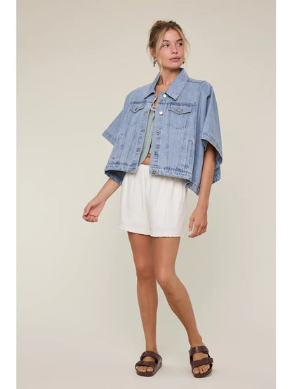Denim Poncho Jacket