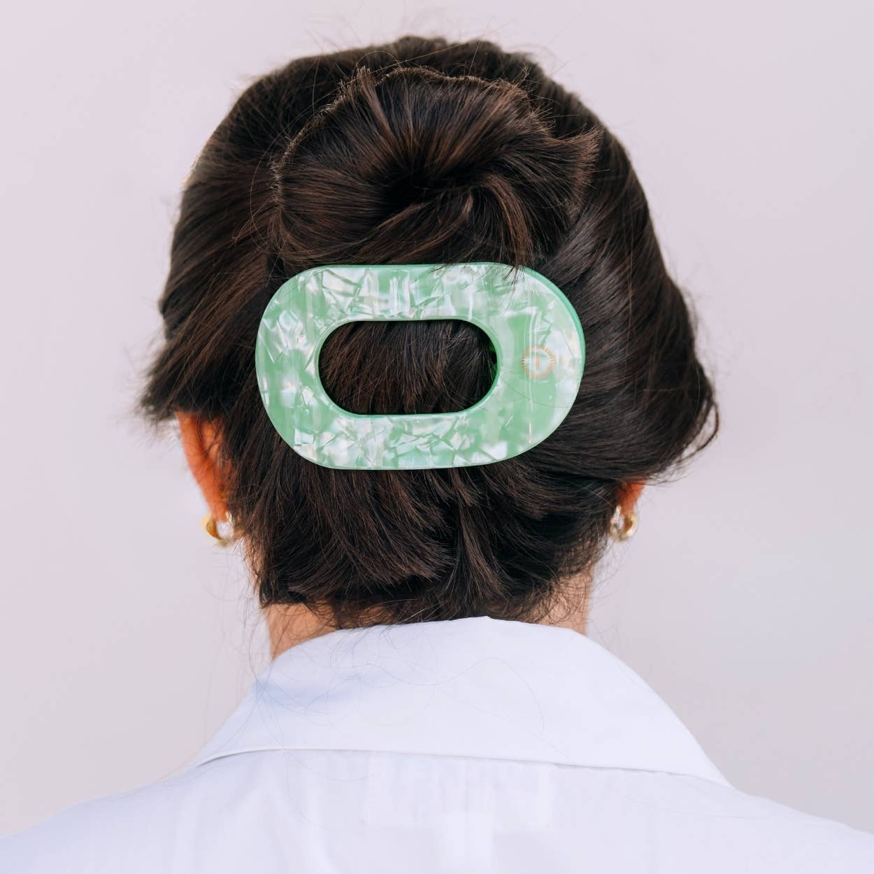Flat Round Hair Clip | Large | Spring Splash