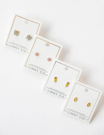 Screwback Stud Earrings - Football