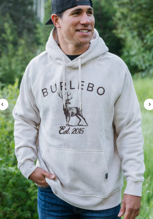 Fleece Hoodie-Deer-Oatmeal