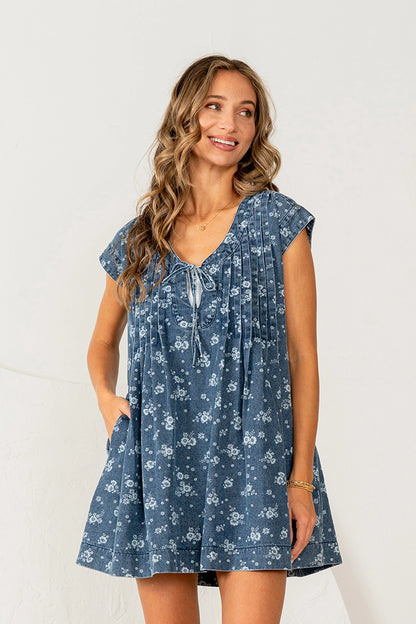 Floral Denim Dress