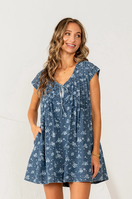 Floral Denim Dress