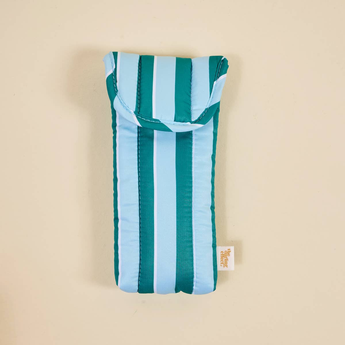 Puffy Sunglasses Case–Sicily Stripes Teal