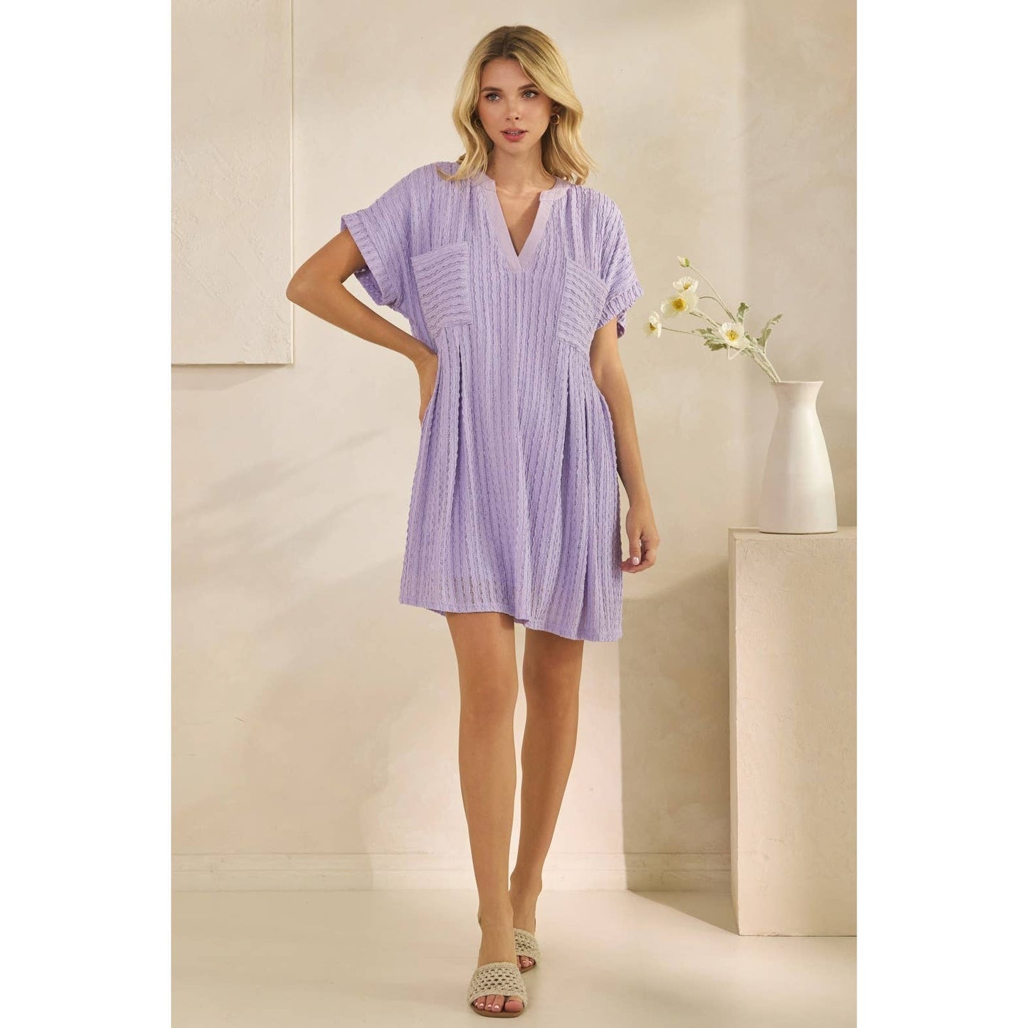 Texture Knit Mini Dress