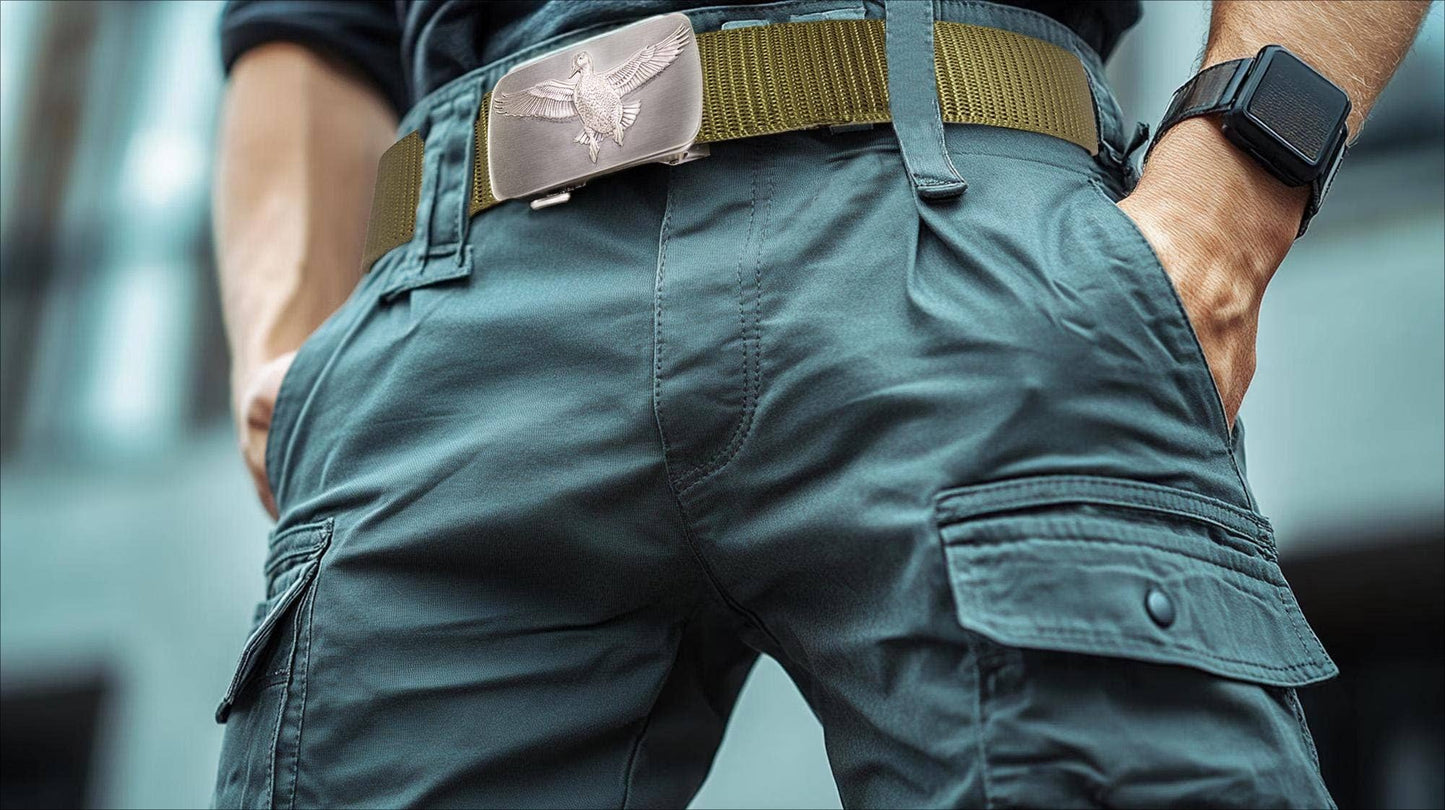 Mallard Cut-to-Size Belt with Gunmetal Clamp Buckle