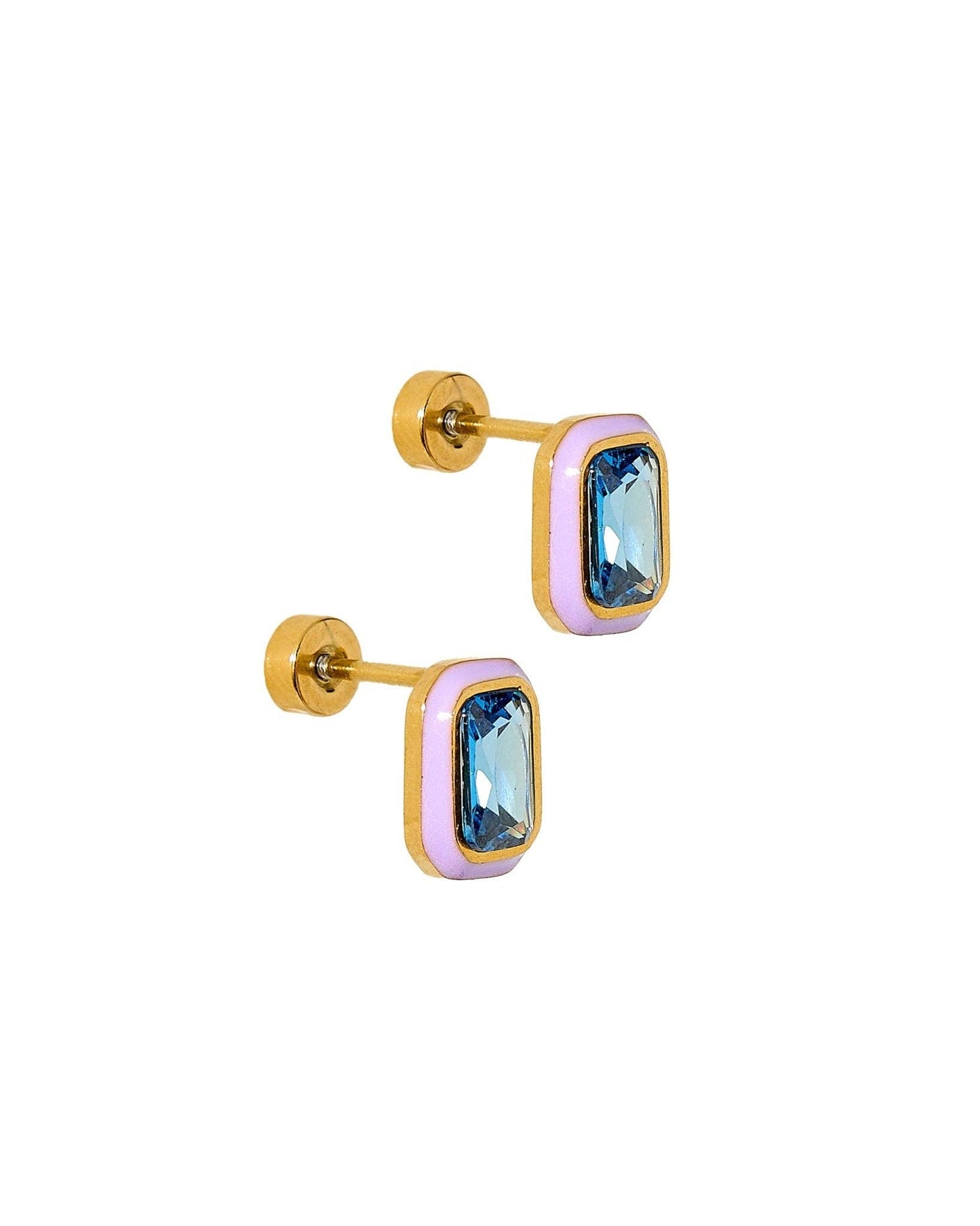 Screwback Stud Earrings - Whitney Violet Bloom