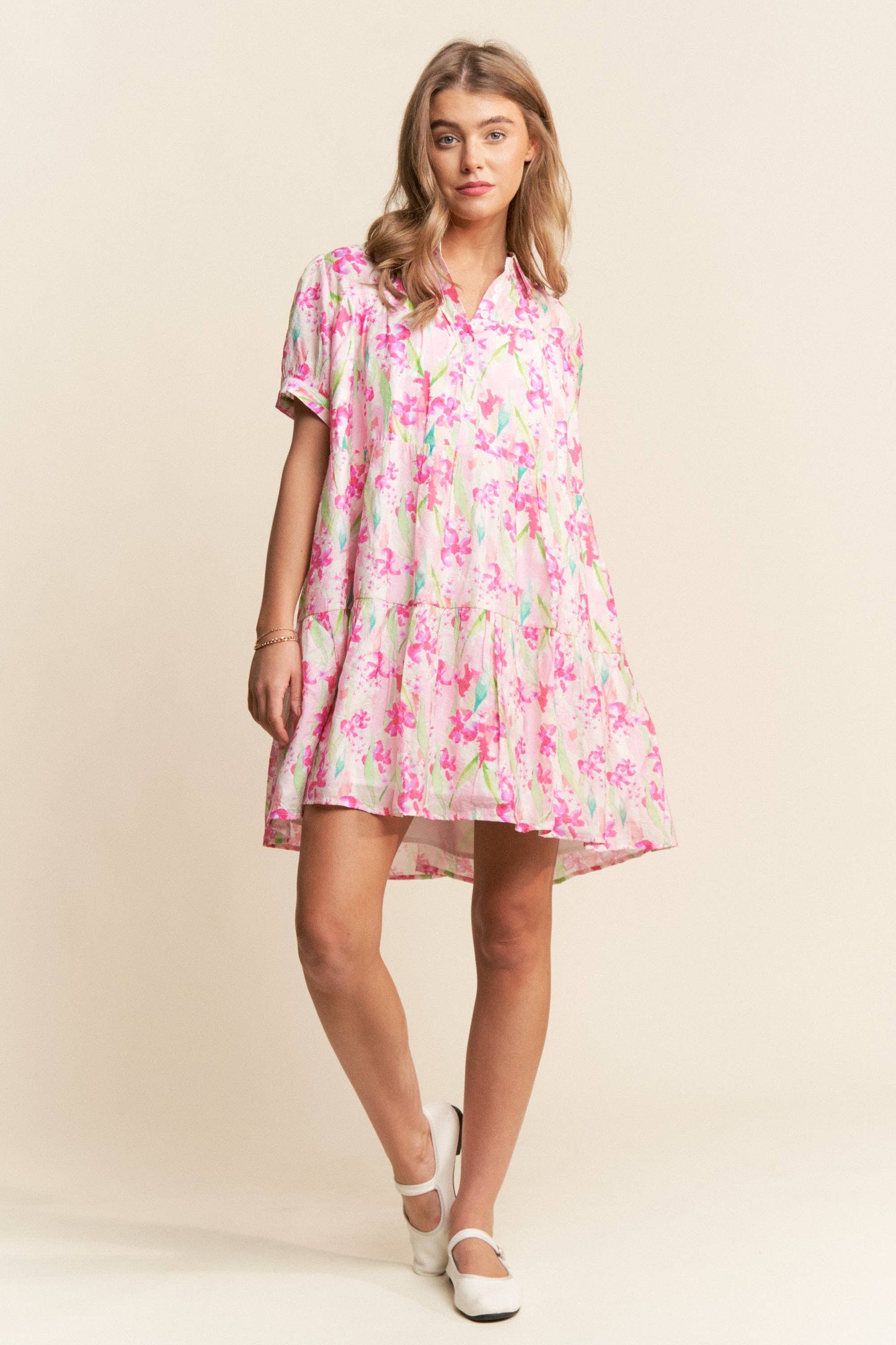 Floral Print Multi-color Mini Dress
