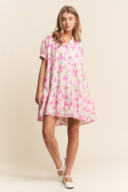 Floral Print Multi-color Mini Dress