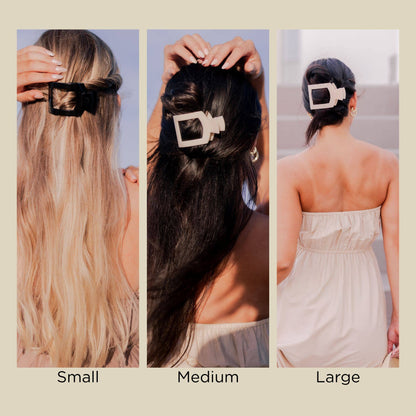 Square Flat Hair Clip | Medium | Coconut White
