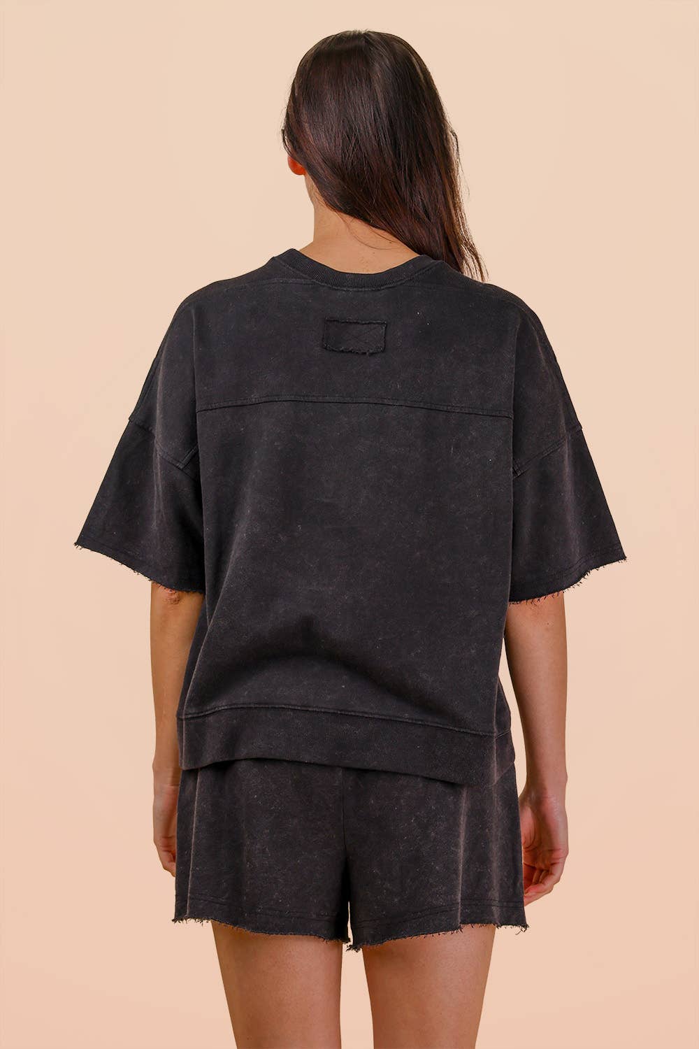 PLUS Mineral Washed Knit Casual Top & Shorts