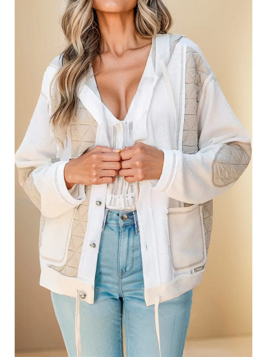 Quilted Patchwork Hooded Jacket
