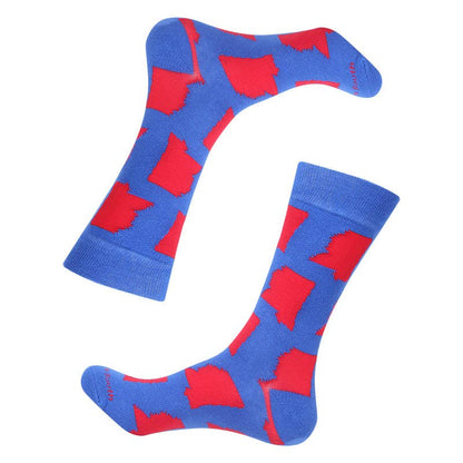 Blue/Red Mississippi State Shape Socks