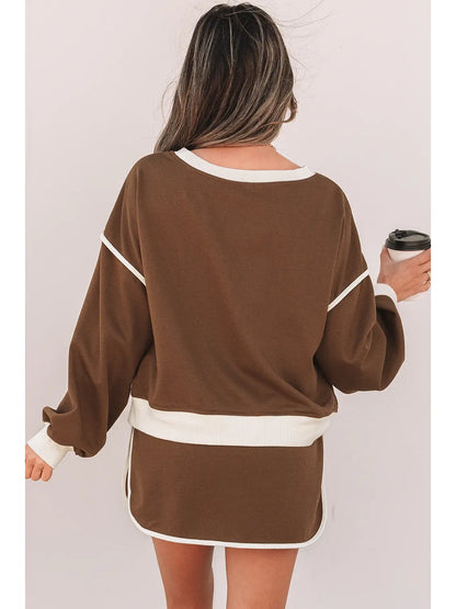 Colorblock Pullover & Skort Set
