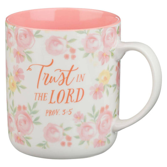 Mug Pink Floral Trust in the Lord Prov. 3:5