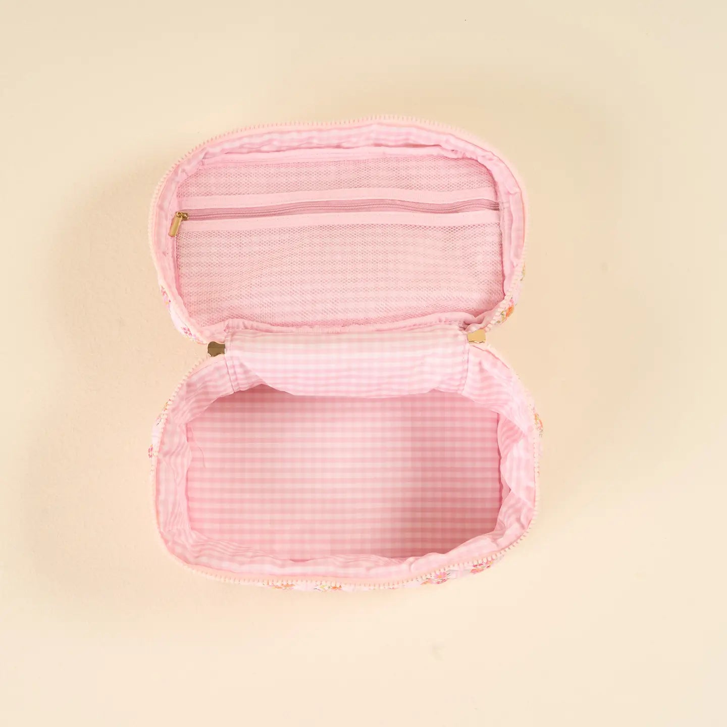 Glam & Go Quilted Cosmetic Bag-Petal Parade Pink