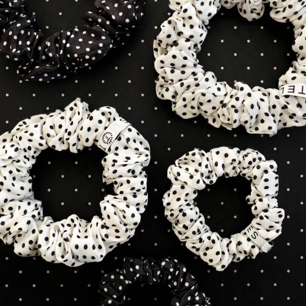 Polka Dot Party Large Silk Scrunchie