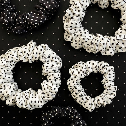 Polka Dot Party Large Silk Scrunchie