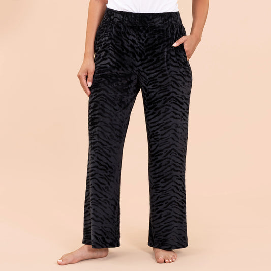 Luxe Lounge Zebra- Black Pants