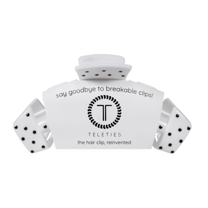 Classic White Polka Dot Party Large Claw Clip