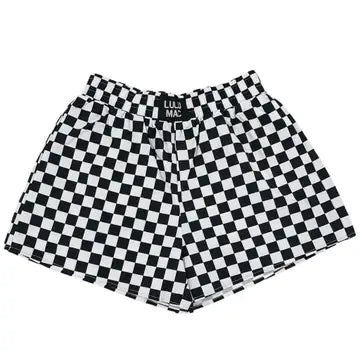 Lulu Mac Checker Boxer Shorts B/W