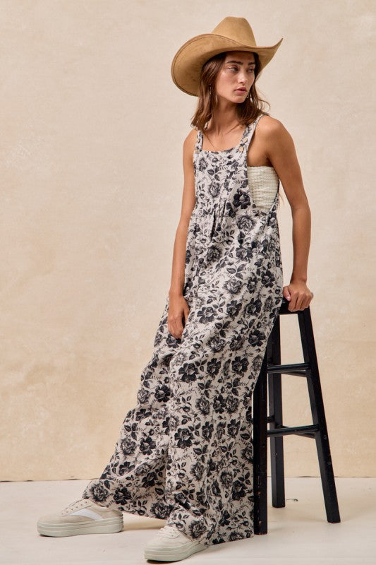 Pleated Washed Rose Jumpsuit