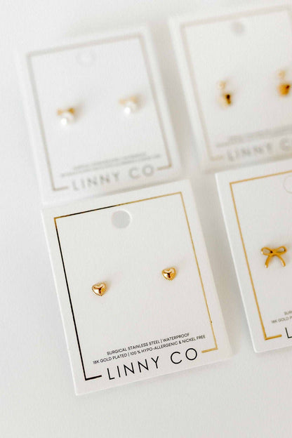 Screwback Stud Earrings - Violet Heart
