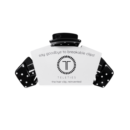 Classic Black Polka Dot Party Medium Claw Clip