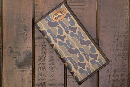 Ole Miss Rebels Men's Secretary Old School Camo Leather Wallet.