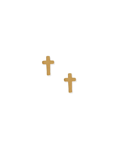 Screwback Stud Earrings - Catherine Cross Gold