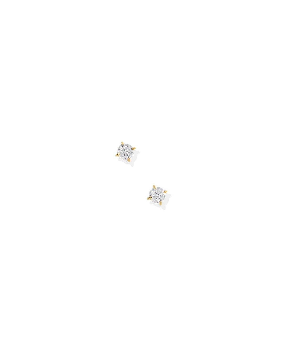 Screwback Stud Earrings - Micro Teagan CZ Gold