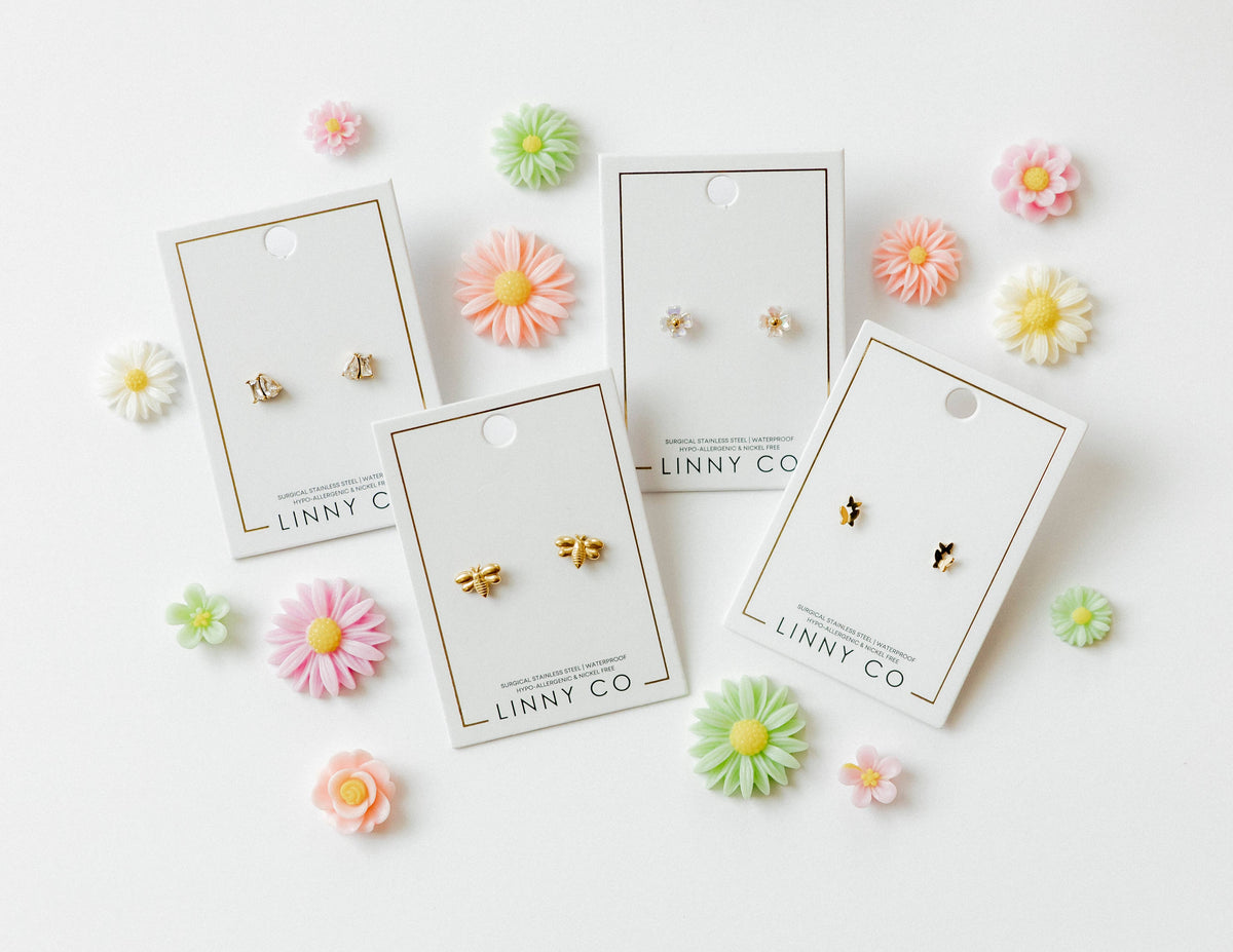 Screwback Stud Earrings - Lark Butterfly