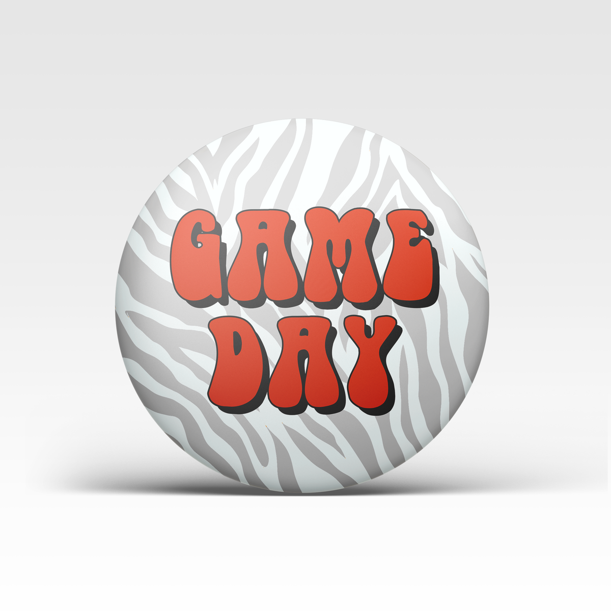 Red Zebra Game Day Button