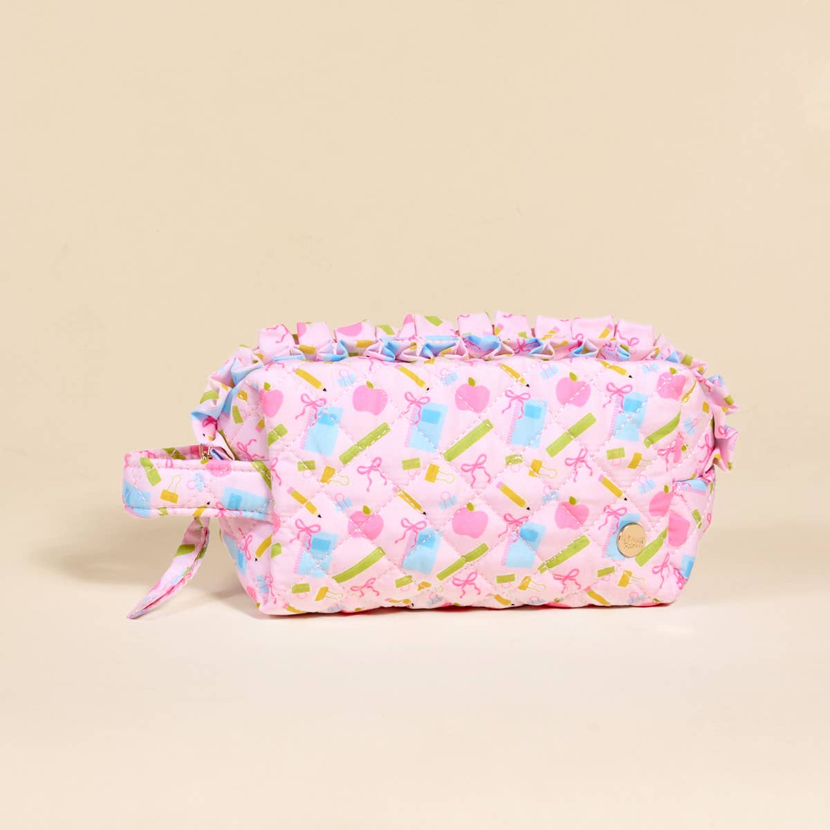 Essentials Quilted Cosmetic Pouch–School's In Session
