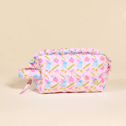 Essentials Quilted Cosmetic Pouch–School's In Session