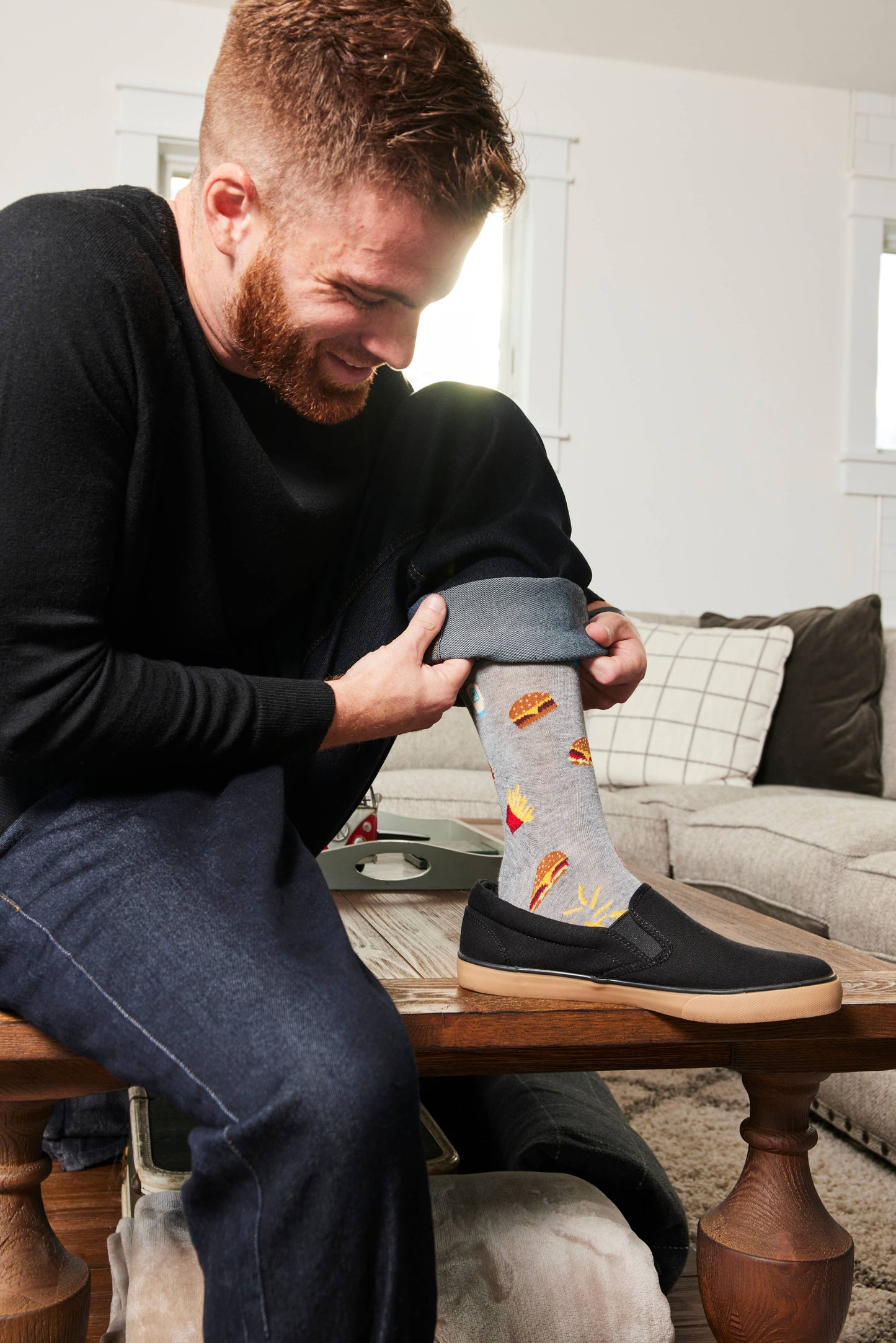 Burgers & Fries Mens Bamboo Crew