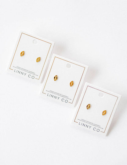 Screwback Stud Earrings - Football