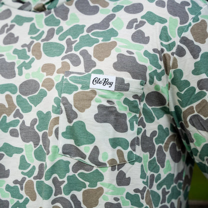 Performance Hooded Tee - Green Camo